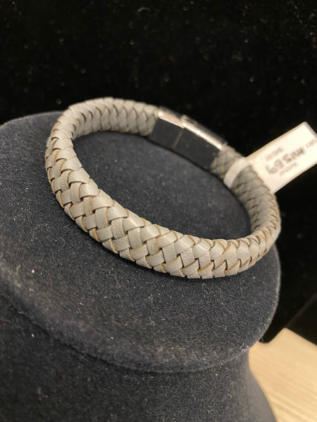 Leather Gray Bracelet