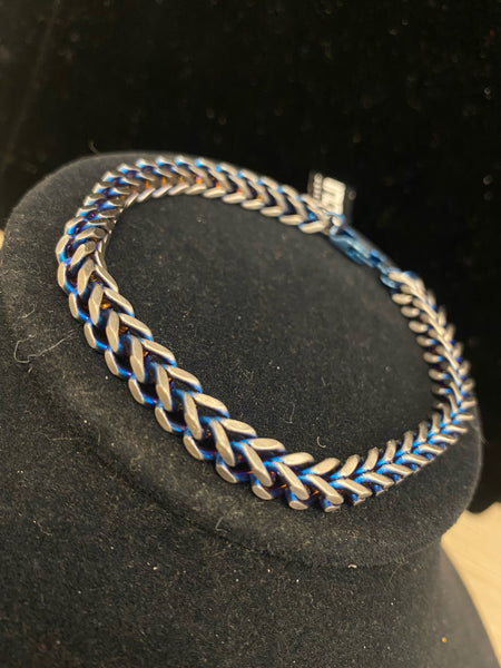 Blue Denim Stainless Bracelet 8"