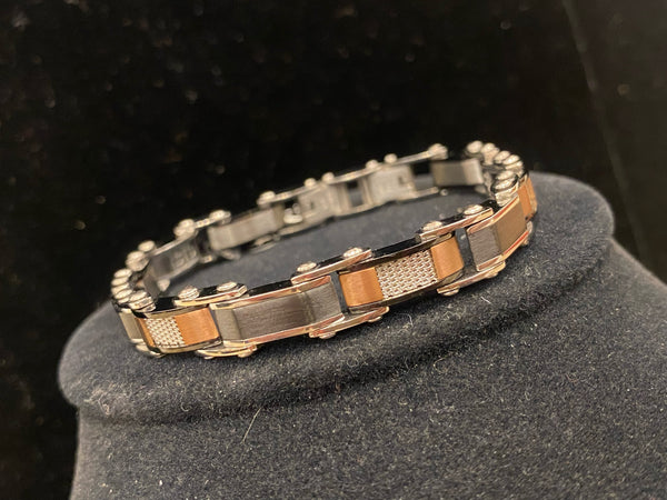 Stainless Two Sided 8" Bracelet