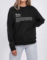 Babe Definition Black Sweatshirt