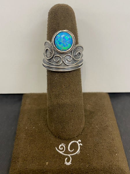 SS 1x Opal Ring Size 6