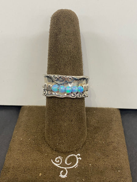 SS 5 X Opal Ring Size 8