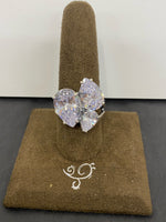 SS 3X Pear CZ Ring Size 9