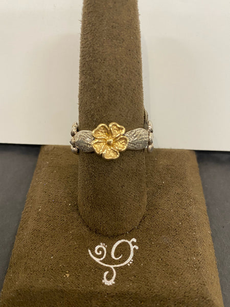 SS and 14K Multi Flower Ring Size 8.5