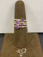 SS 4X Amethyst Layer Band Size 6