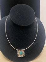 SS Square Turquoise on Wire