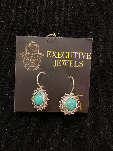 SS Turquoise Flower Earring