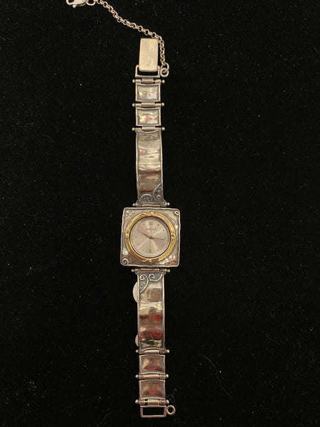 SS & 14K 6 3/4” Square Watch