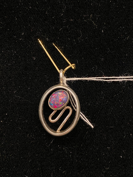 SS Opal Red Pendant