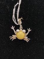 SS Buttercream Amber Frog Pendant