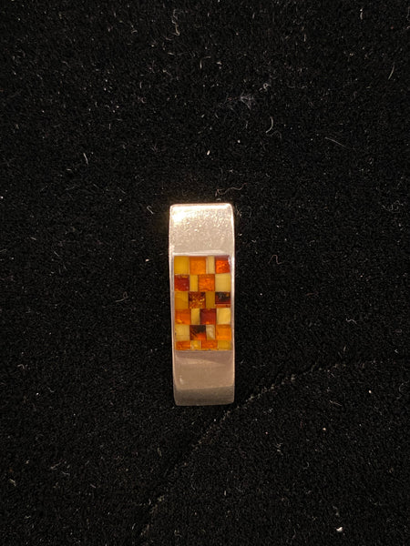 SS Amber Mosaic Pendant