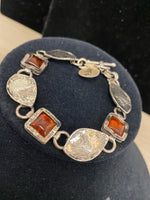 SS Amber Leaf 8” Bracelet