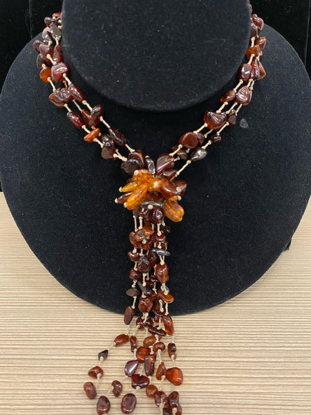 SS 18” Amber Flower Necklace