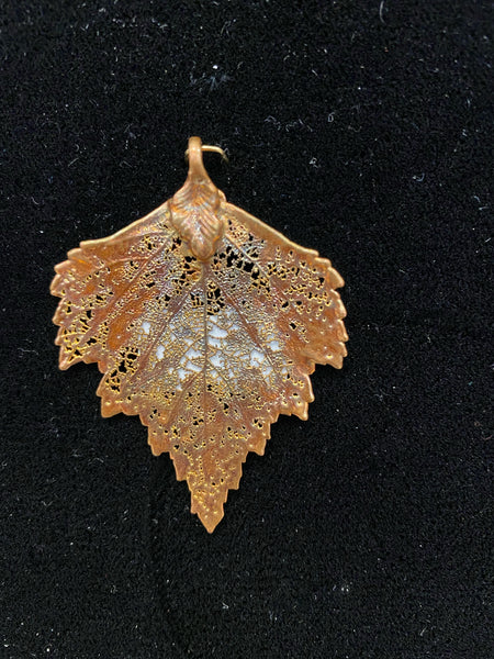 Copper Plated Birch Leaf