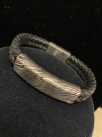Stainless Leather Print Tire Bracelet