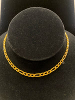 Stainless 22" Gold Figaro Necklace