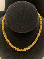 Stainless 20" Gold Byzantine Necklace