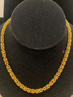 Stainless 26" Gold Byzantine Necklace