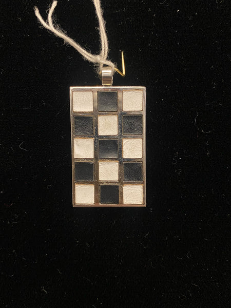 Stainless Checkerboard Pendant