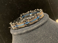 Stainless Black/Blue 8 1/4" Bracelet