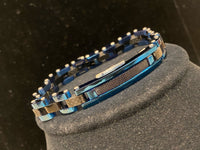 Stainless Black /Blue 9" Bracelet
