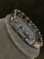 Stainless Black /Blue 9" Bracelet