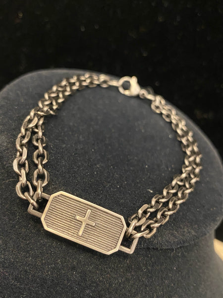 Stainless Cross 8" Bracelet
