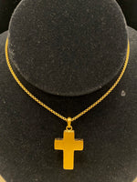 Stainless Gold Cross 22" Necklace