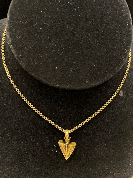 Stainless Gold Arrow 22" Necklace