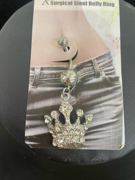 Stainless Crown Belly Ring