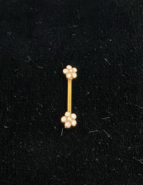 Stainless Flower Ear Bar Copper