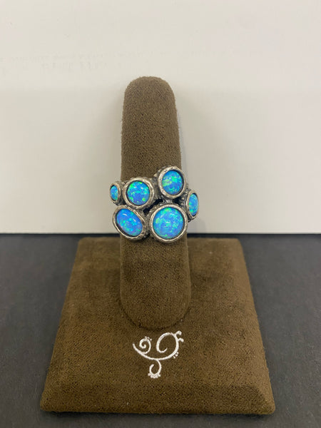 SS Band with 6X Opal Ring