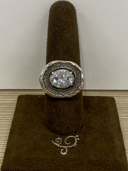 SS 1X CZ Ring Size 8