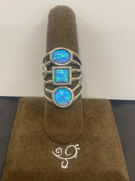 SS 3X Opal Size 7 Ring